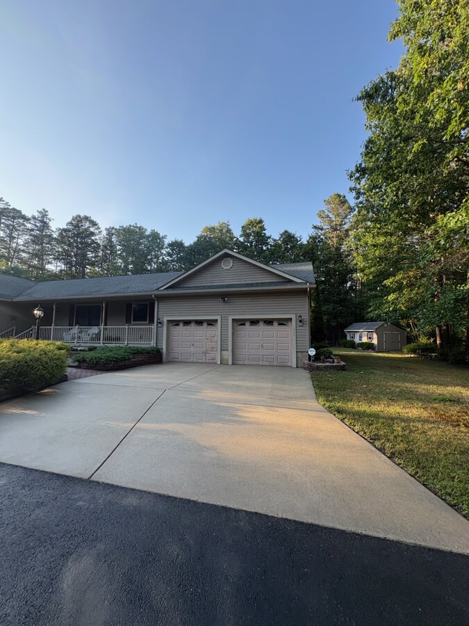 Concrete driveway after cleaning — bright and uniform