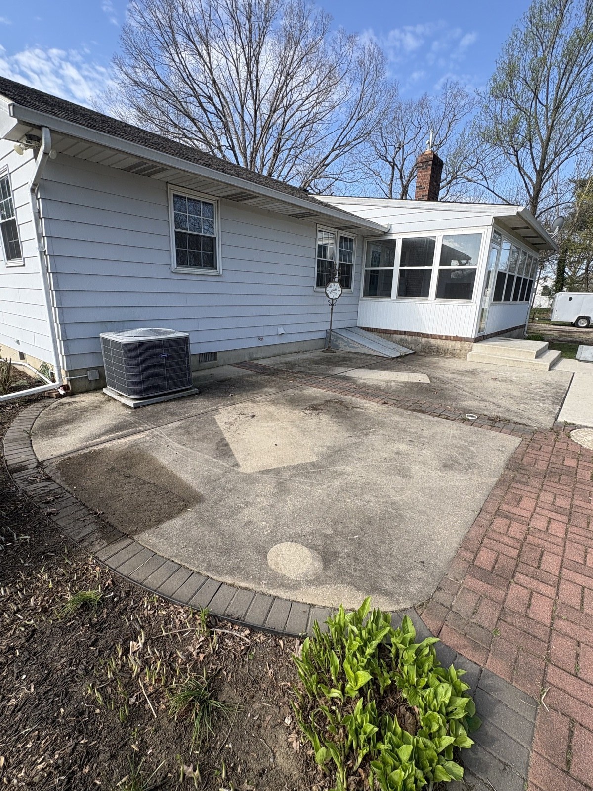 Patio before cleaning