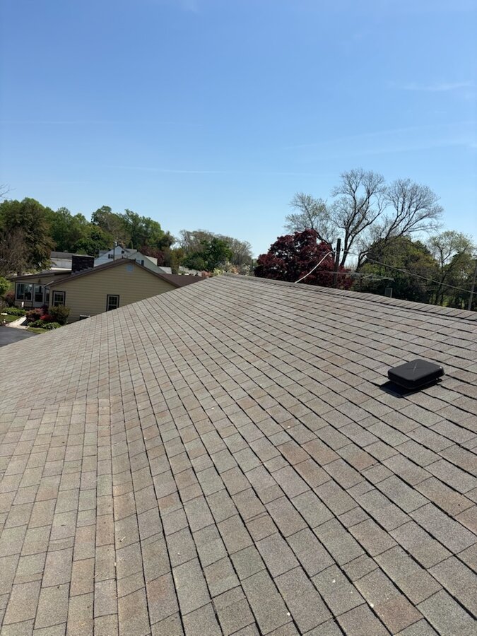 Roof after soft washing — clean, uniform shingles